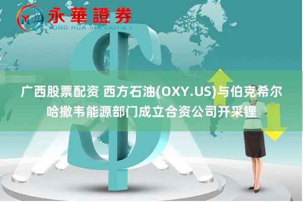 广西股票配资 西方石油(OXY.US)与伯克希尔哈撒韦能源部门成立合资公司开采锂