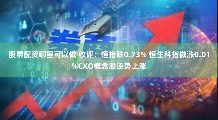 股票配资哪里可以做 收评：恒指跌0.73% 恒生科指微涨0.01%CXO概念股逆势上涨