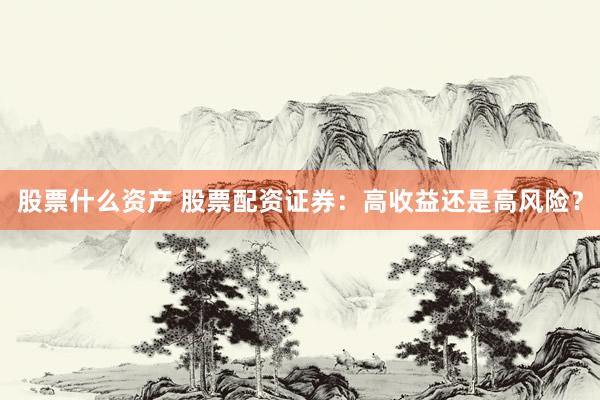 股票什么资产 股票配资证券：高收益还是高风险？