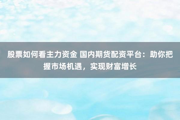 股票如何看主力资金 国内期货配资平台：助你把握市场机遇，实现财富增长